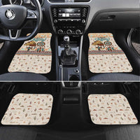 Native American Christmas Car Mats with Beige Tribal Pattern Santa Claus and Dreamcatcher Motif - Wonder Print Shop