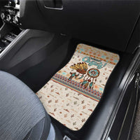 Native American Christmas Car Mats with Beige Tribal Pattern Santa Claus and Dreamcatcher Motif - Wonder Print Shop