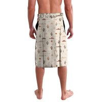 Native American Christmas Lavalava with Beige Tribal Pattern Santa Claus and Dreamcatcher Motif - Wonder Print Shop