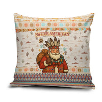 Native American Christmas Pillow Cover with Beige Tribal Pattern Santa Claus and Dreamcatcher Motif - Wonder Print Shop
