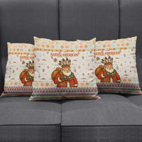 Native American Christmas Pillow Cover with Beige Tribal Pattern Santa Claus and Dreamcatcher Motif - Wonder Print Shop