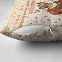 Native American Christmas Pillow Cover with Beige Tribal Pattern Santa Claus and Dreamcatcher Motif - Wonder Print Shop