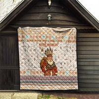 Native American Christmas Quilt with Beige Tribal Pattern Santa Claus and Dreamcatcher Motif - Wonder Print Shop