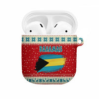 Bahamas Christmas AirPods Case with Red Festive Pattern Sailing Santa and National Flag Motif - Wonder Print Shop