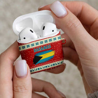 Bahamas Christmas AirPods Case with Red Festive Pattern Sailing Santa and National Flag Motif - Wonder Print Shop