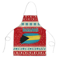 Bahamas Christmas Apron with Red Festive Pattern Sailing Santa and National Flag Motif - Wonder Print Shop