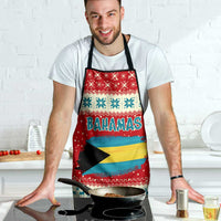Bahamas Christmas Apron with Red Festive Pattern Sailing Santa and National Flag Motif - Wonder Print Shop