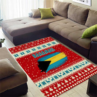 Bahamas Christmas Area Rug with Red Festive Pattern Sailing Santa and National Flag Motif - Wonder Print Shop