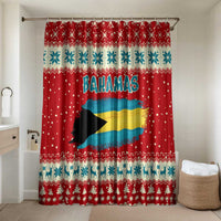 Bahamas Christmas Bathroom Set with Red Festive Pattern Sailing Santa and National Flag Motif - Wonder Print Shop