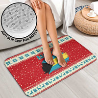 Bahamas Christmas Bathroom Set with Red Festive Pattern Sailing Santa and National Flag Motif - Wonder Print Shop