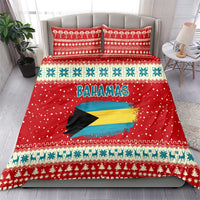 Bahamas Christmas Bedding Set with Red Festive Pattern Sailing Santa and National Flag Motif - Wonder Print Shop