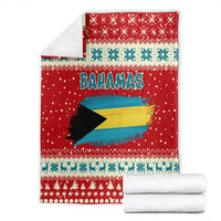 Bahamas Christmas Blanket with Red Festive Pattern Sailing Santa and National Flag Motif - Wonder Print Shop