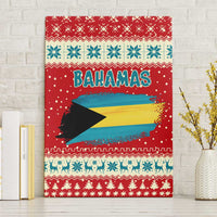 Bahamas Christmas Canvas Wall Art with Red Festive Pattern Sailing Santa and National Flag Motif - Wonder Print Shop