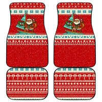 Bahamas Christmas Car Mats with Red Festive Pattern Sailing Santa and National Flag Motif - Wonder Print Shop