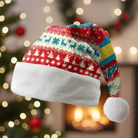 Bahamas Christmas Santa Hat with Red Festive Pattern Sailing Santa and National Flag Motif - Wonder Print Shop