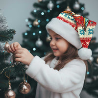 Bahamas Christmas Santa Hat with Red Festive Pattern Sailing Santa and National Flag Motif - Wonder Print Shop