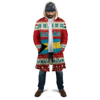 Bahamas Christmas Cloak with Red Festive Pattern Sailing Santa and National Flag Motif - Wonder Print Shop
