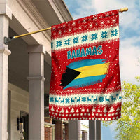 Bahamas Christmas Garden Flag with Red Festive Pattern Sailing Santa and National Flag Motif - Wonder Print Shop