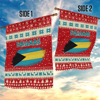Bahamas Christmas Garden Flag with Red Festive Pattern Sailing Santa and National Flag Motif - Wonder Print Shop