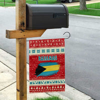 Bahamas Christmas Garden Flag with Red Festive Pattern Sailing Santa and National Flag Motif - Wonder Print Shop