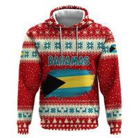 Bahamas Christmas Hoodie with Red Festive Pattern Sailing Santa and National Flag Motif - Wonder Print Shop