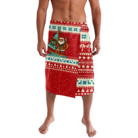 Bahamas Christmas Lavalava with Red Festive Pattern Sailing Santa and National Flag Motif - Wonder Print Shop