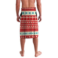 Bahamas Christmas Lavalava with Red Festive Pattern Sailing Santa and National Flag Motif - Wonder Print Shop