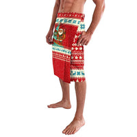Bahamas Christmas Lavalava with Red Festive Pattern Sailing Santa and National Flag Motif - Wonder Print Shop