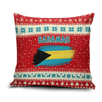 Bahamas Christmas Pillow Cover with Red Festive Pattern Sailing Santa and National Flag Motif - Wonder Print Shop