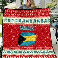 Bahamas Christmas Quilt with Red Festive Pattern Sailing Santa and National Flag Motif - Wonder Print Shop