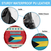 Bahamas Christmas Spare Tire Cover with Red Festive Pattern Sailing Santa and National Flag Motif - Wonder Print Shop