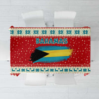 Bahamas Christmas Tablecloth with Red Festive Pattern Sailing Santa and National Flag Motif - Wonder Print Shop