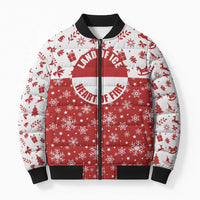Greenland Christmas Bomber Puffer Jacket Land of Ice Heart of Fire - Wonder Print Shop