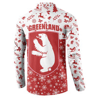 Greenland Christmas Button Sweatshirt Land of Ice Heart of Fire - Wonder Print Shop