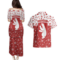 Greenland Christmas Couples Matching Puletasi and Hawaiian Shirt Land of Ice Heart of Fire - Wonder Print Shop