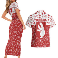 Greenland Christmas Couples Matching Short Sleeve Bodycon Dress and Hawaiian Shirt Land of Ice Heart of Fire - Wonder Print Shop