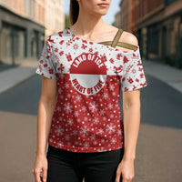 Greenland Christmas Cross Shoulder Shirt Land of Ice Heart of Fire - Wonder Print Shop