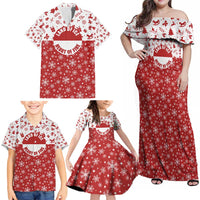 Greenland Christmas Family Matching Off Shoulder Maxi Dress and Hawaiian Shirt Land of Ice Heart of Fire - Wonder Print Shop