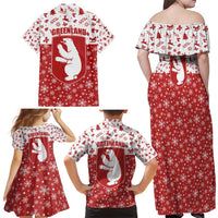 Greenland Christmas Family Matching Off Shoulder Maxi Dress and Hawaiian Shirt Land of Ice Heart of Fire - Wonder Print Shop