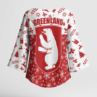 Greenland Christmas Kimono Sleeve Blouse Land of Ice Heart of Fire - Wonder Print Shop