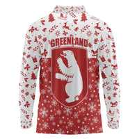 Greenland Christmas Long Sleeve Polo Shirt Land of Ice Heart of Fire - Wonder Print Shop