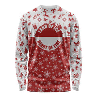 Greenland Christmas Long Sleeve Shirt Land of Ice Heart of Fire - Wonder Print Shop