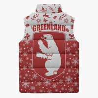 Greenland Christmas Sleeveless Puffer Jacket Land of Ice Heart of Fire - Wonder Print Shop