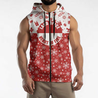 Greenland Christmas Sleeveless Zip Hoodie Land of Ice Heart of Fire - Wonder Print Shop