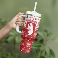 Greenland Christmas Tumbler With Handle Land of Ice Heart of Fire - Wonder Print Shop