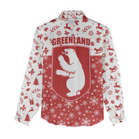 Greenland Christmas Women Casual Shirt Land of Ice Heart of Fire - Wonder Print Shop
