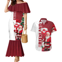 Greenland Santa Christmas Couples Matching Mermaid Dress and Hawaiian Shirt Nordic Holiday Pride Design - Wonder Print Shop