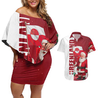 Greenland Santa Christmas Couples Matching Off Shoulder Short Dress and Hawaiian Shirt Nordic Holiday Pride Design - Wonder Print Shop