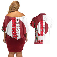 Greenland Santa Christmas Couples Matching Off Shoulder Short Dress and Hawaiian Shirt Nordic Holiday Pride Design - Wonder Print Shop