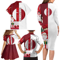 Greenland Santa Christmas Family Matching Long Sleeve Bodycon Dress and Hawaiian Shirt Nordic Holiday Pride Design - Wonder Print Shop